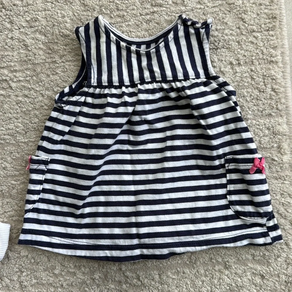 6 Piece Girl's Carter's, Old Navy Tops and Bottoms Bundle - Size 3-6 Months